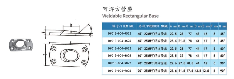 Weldable Rectangular Base