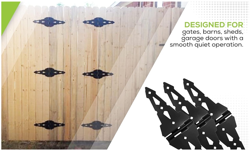 Multi scene view of fence hinges