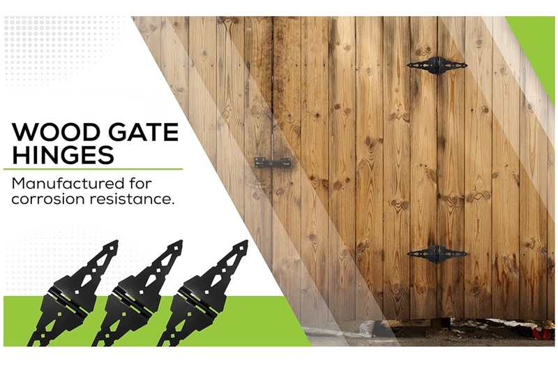 Scene diagram of wooden door fence hinge